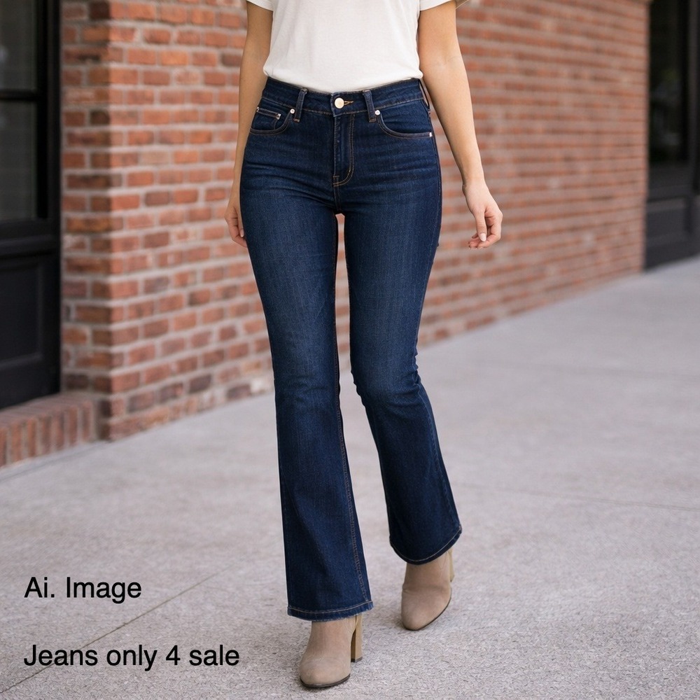 Paige Lou Lou Dark Wash Blue Mid‎ Rise Bootcut Jeans Women 29 Capsule Wardrobe